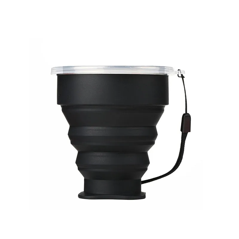 Compact 200ml Silicone Collapsible Travel Mug with Lid - Heat Resistant and Portable