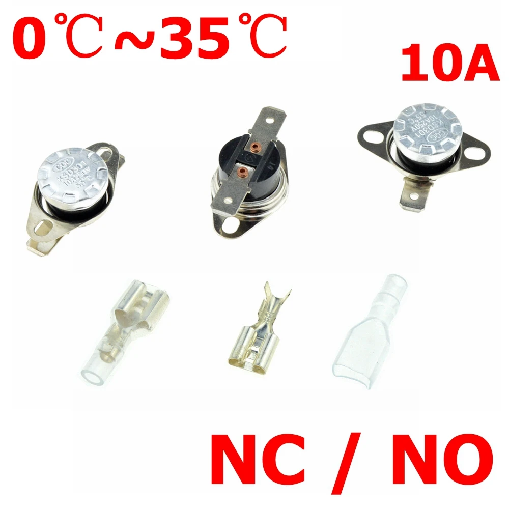 

Thermostat Switch 0C 5C 10C 15C 20C 30C 35C DegC 10A NC Normally Close NO Normal Open Thermal Sensor Temperature Switches KSD301