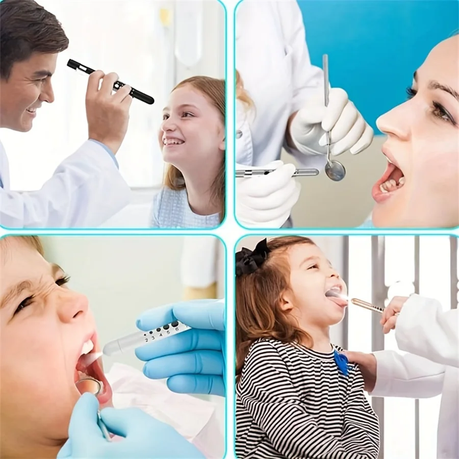 Medical Light Oral Xamination Pen Light Pen Flashlight Pupil Examination Light with Pupil Gauge and Ruler