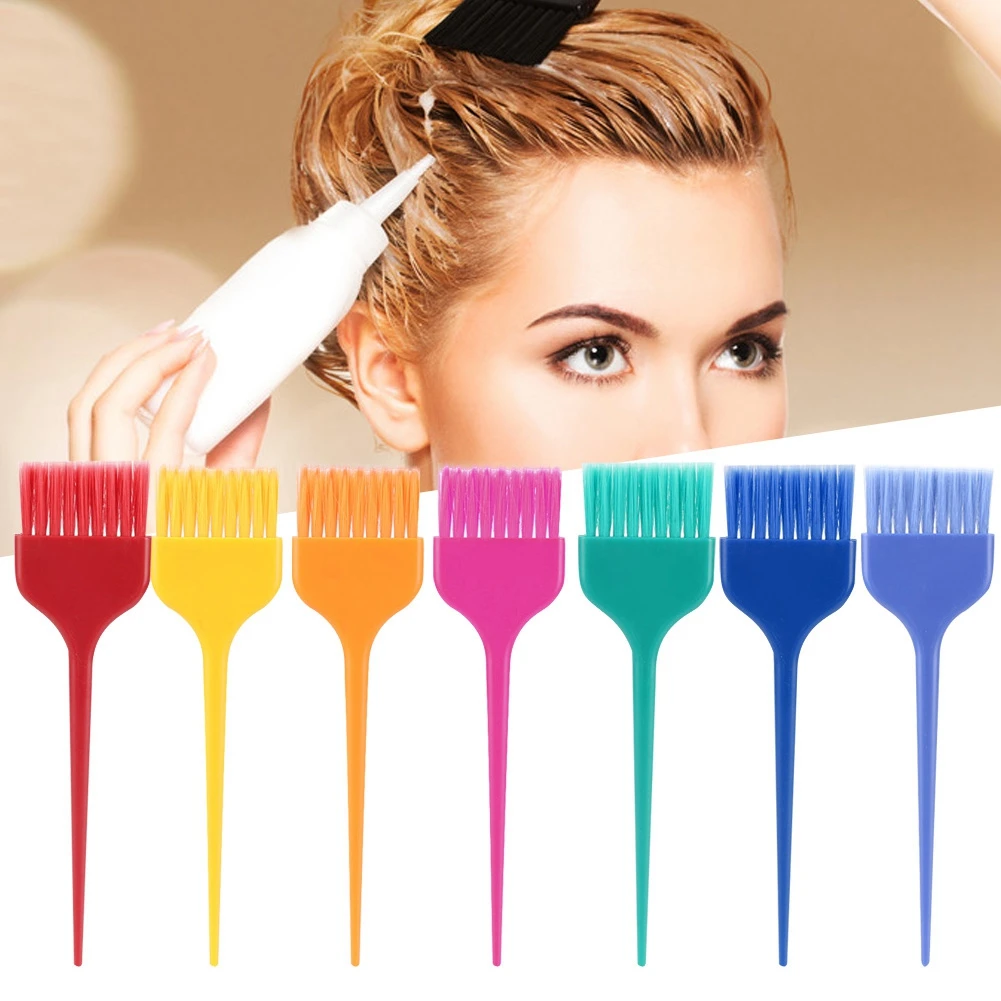 7Pcs Colorful Hair Dyeing Brush Set Hairdressing Salon Barber Hair Coloring Tool Kit Professional Hairdressing Tool Accessories