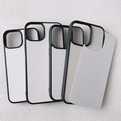 5 - Pack Rubber TPU Sublimation Print Case Cover with Aluminum Plate - iPhone 14 (Black)