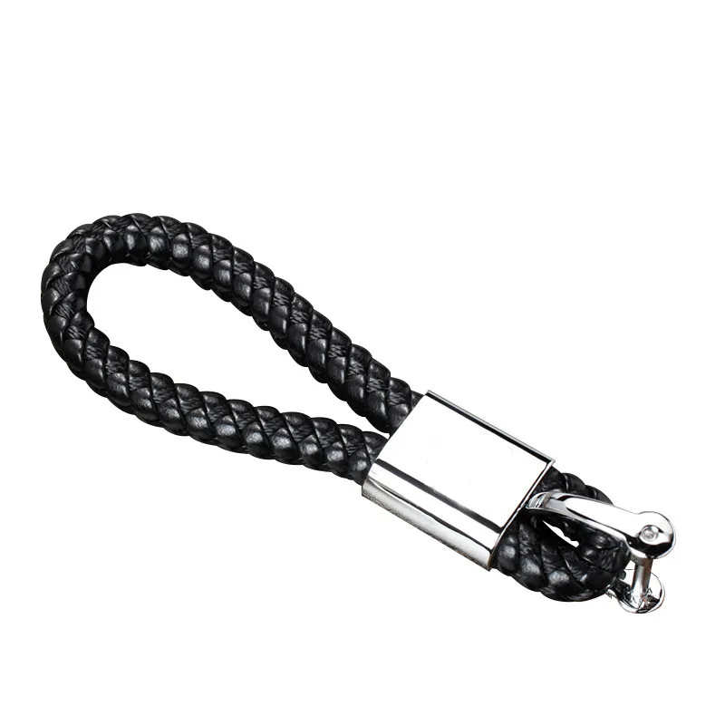 Luxury Leather Keyring with Detachable 360° Rotating Metal Horseshoe Buckle