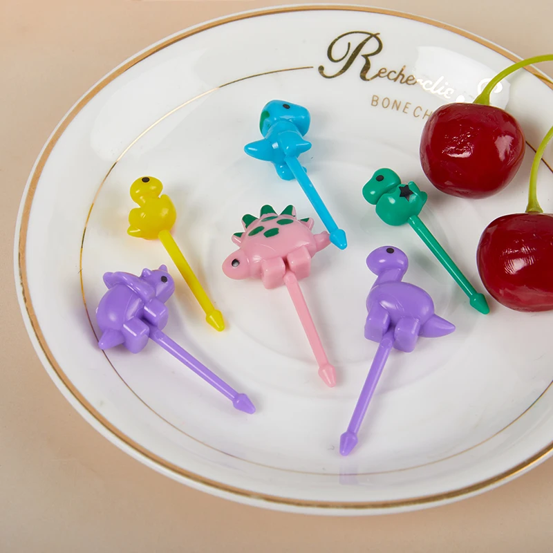 

Children'S Food Selection Animal Dinosaur Cartoon Fruit Fork Toothpick For Dessert Fruit Lunch Box Accessories Bento Decoration