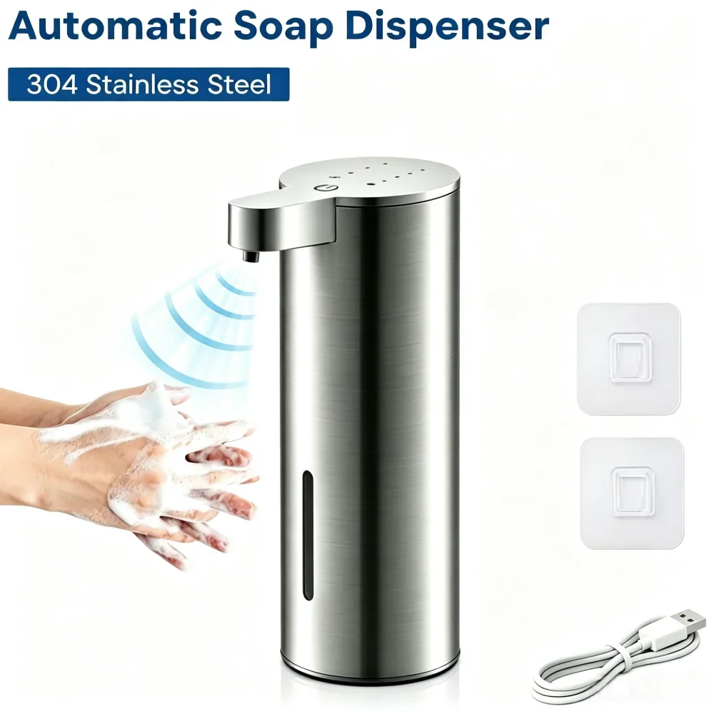 Automatic 350ml Stainless Steel Soap Dispenser with Sensor Technology
