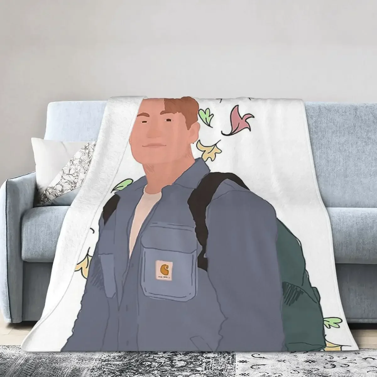 Nick Nelson 하트 스토퍼 나뭇잎 배경 담요, 부드러운 플란넬 쓰로우 담요 커버, 침대 여행 홈 소파