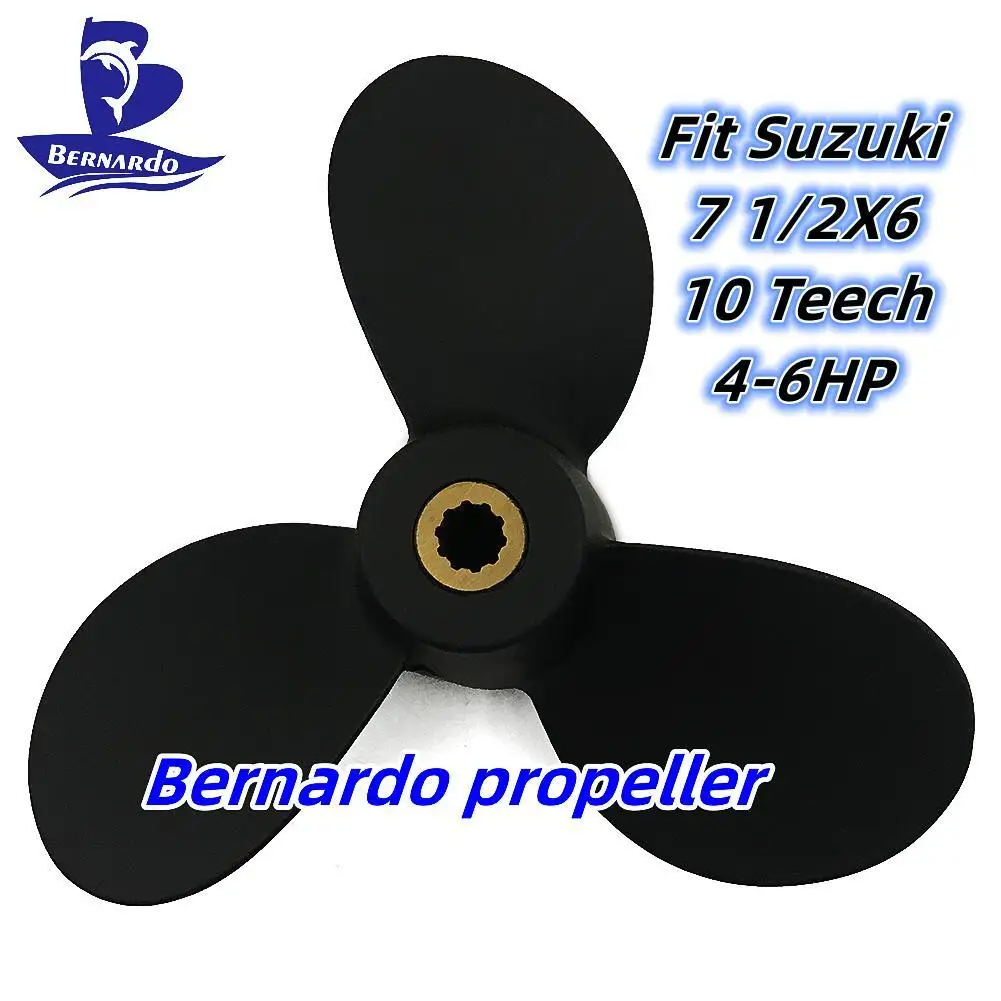 Bernardo Boat Propeller 7 1/2x6 Fit Suzuki Outboard Engines 4 6 HP Motor Aluminum Alloy Screw 3 Blades 10 Tooth Spline RH welly 1 18 suzuki gsx r750 motorcycle models alloy model motor bike miniature race toy for gift collection