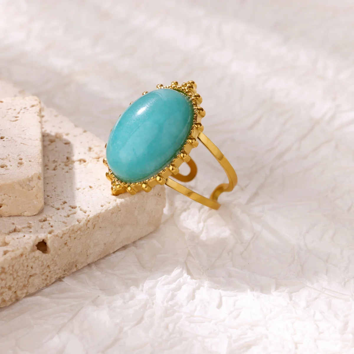 Pearl Oval Rings Women Jewelry Gift