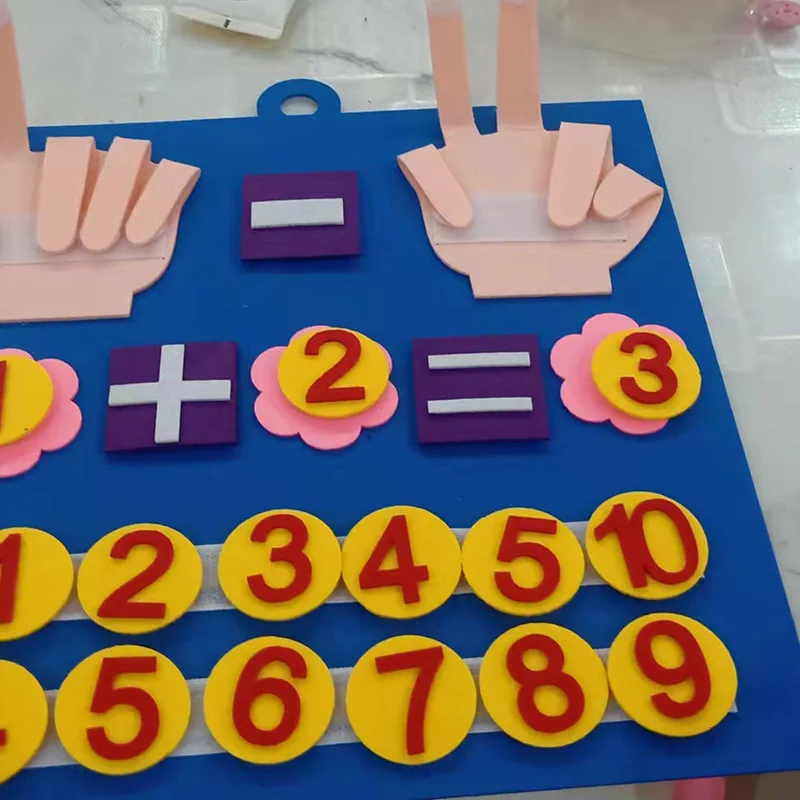 Kids Montessori Felt Finger Numbers Math Toys Children Counting Preschool Early  Learning Educational Board For Toddlers 6