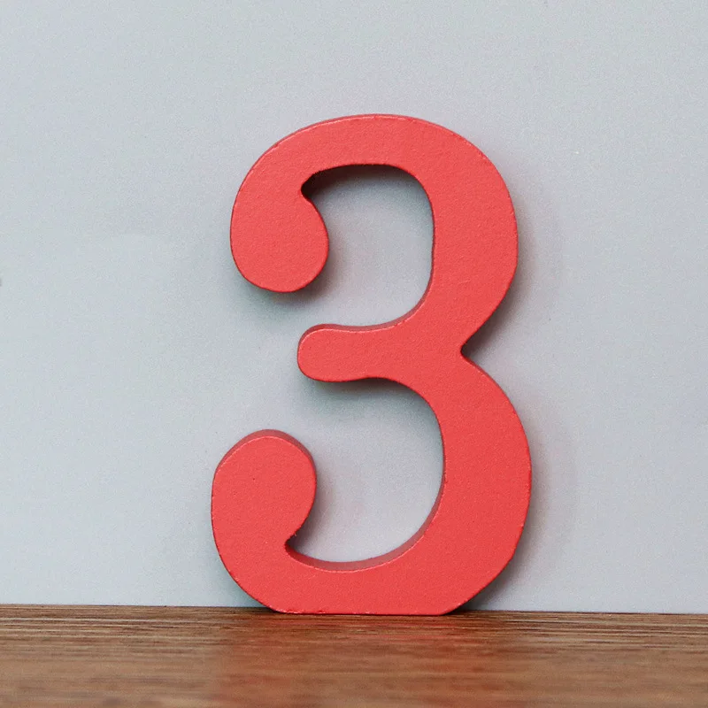 10CM Wood Numbers Thicken DIY Digit Date Art Craft Free Standing White Red  Wedding Birthday Party Props Home Decor Navidad 2023