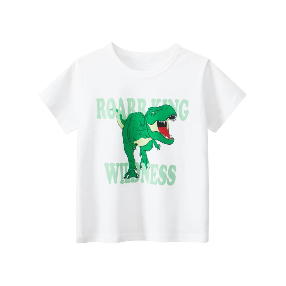 Summer New Children's Short Sleeved T-shirt For Both Boys And Girls Cartoon Car Excavator Printed Fashionable Casual Top 6