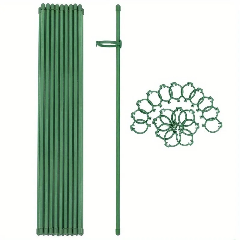 Garden Plant Support Stakes for Roses Orchid Climbing Vines Anti Tipping Pole Single Stem Flower Stakes Plant Cage Support Frame