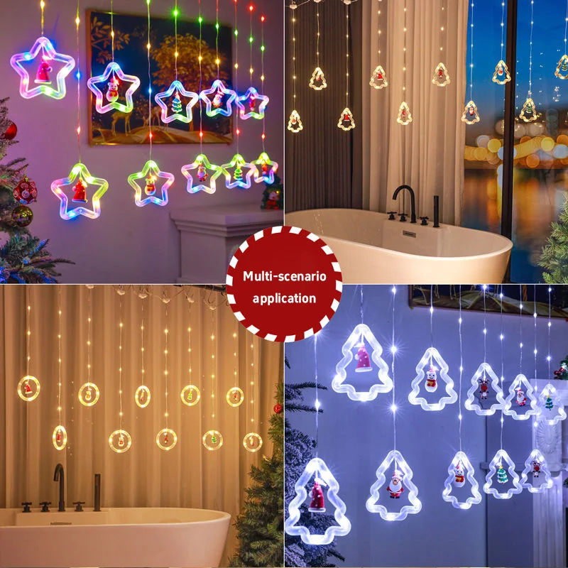 زينة عيد الميلاد للمنزل داخلي Led الستار أضواء الأسلاك النحاسية ضوء سلسلة ضوء الليل هدية عيد الميلاد السنة الجديدة 2026 ديكور 3