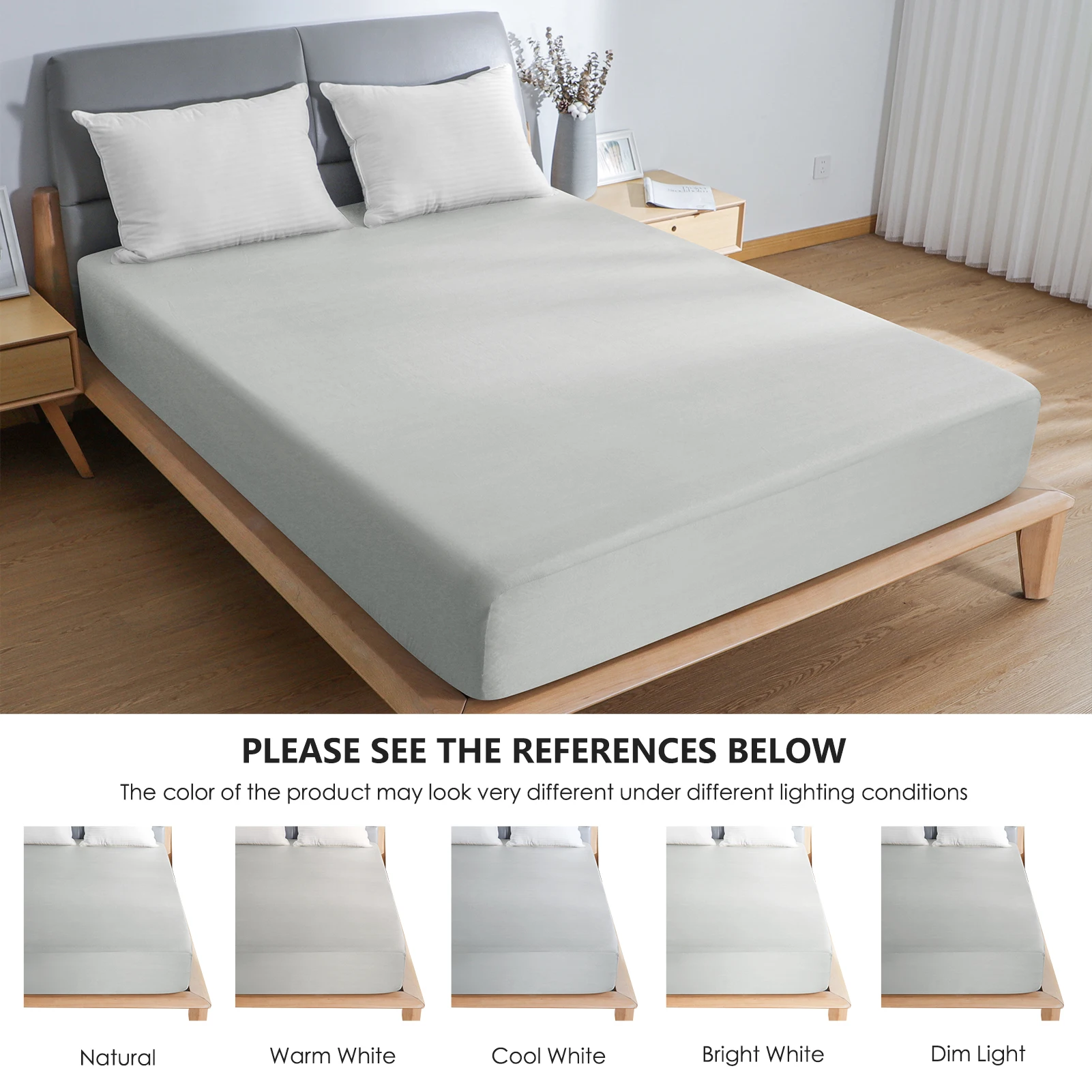Mattress Protector Waterproof Breathable Fitted Mattress Cover Washable and Easy Care Mattress Cover