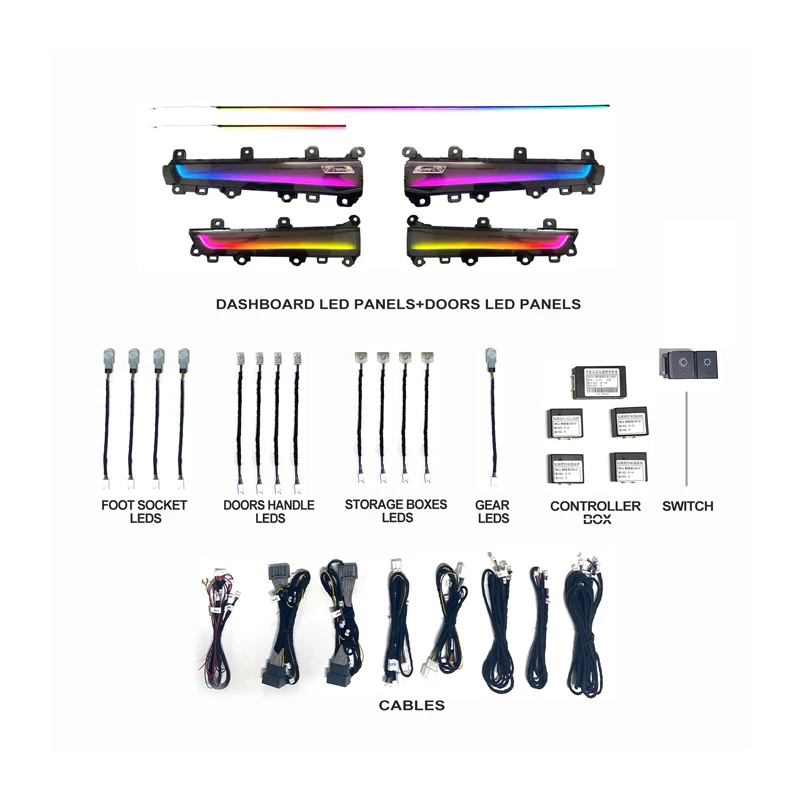 

YZG Car Accessories Interior Decorate Atmosphere Light 12V LED Fiber Optic Car Led Strips App Ambient Light For