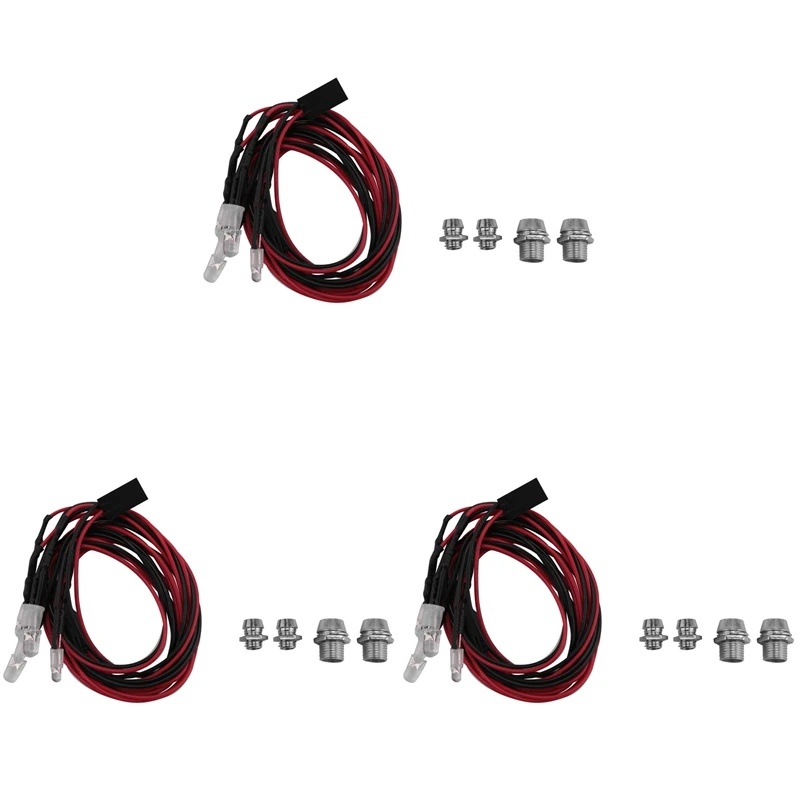 

3X 4 LED Lights Kit 2 White 2 Red For 1/10 1/8 Traxxas HSP Redcat RC4WD Tamiya Axial SCX10 D90 HPI RC Car