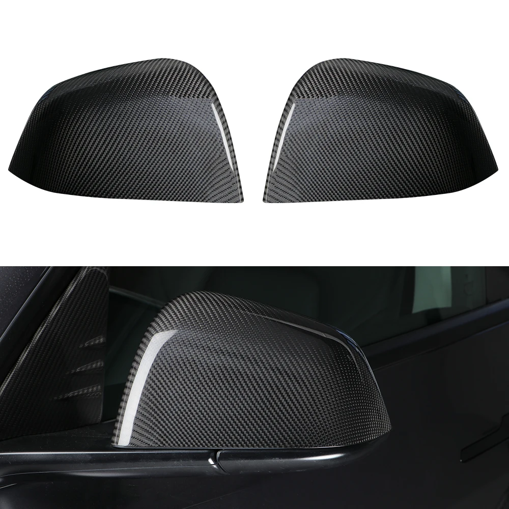 CarbonFiberRearviewMirrorCoverForTeslaModel3ModelYRearView