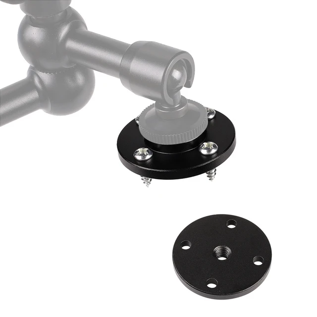Magic Arm FEICHAO Plaque De Fixation Murale Pour Trépied à Filetage 1/4" 3/8" Pour Monitor Light Flash DSLR (D69 Mm 1/4 Trou Vis De Base Appareil Photo Reflex Numérique