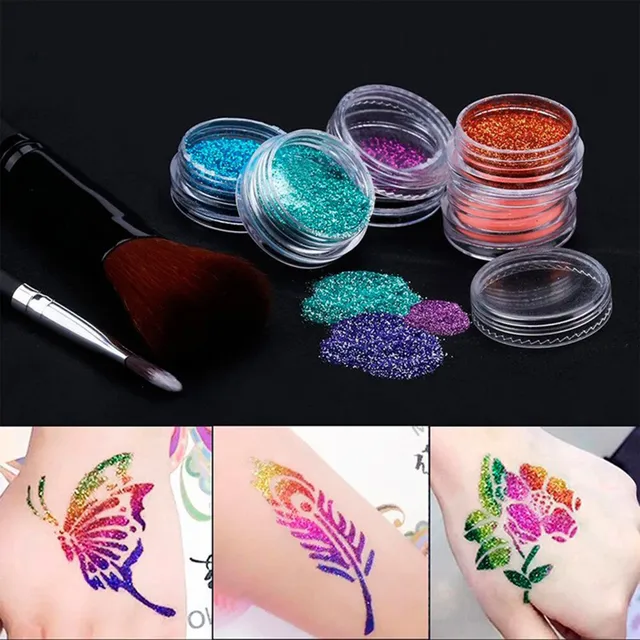 Glitter Tattoo Kit Temporary Glitter Tattoos Kit Girls Glitter Tattoo Kids  Glitter Tattoo Machine Kit For Glitter Temporary - Tattoo Inks - AliExpress