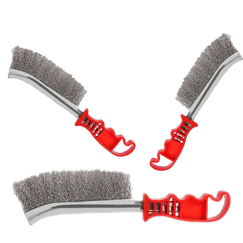 Wire Scratch Brushes Grill Cleaner BBQ Grill Steel Wire Brush Brush-Steel Stainless Steel Brush Rust Paint Removal Tools