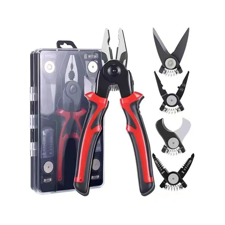 L50 Multifunctional 5 In 1 Pliers Steel Wire Pliers Wire Stripping Pliers Interchangeable Head Tool Special For Electricians