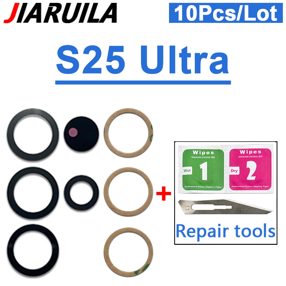 10-Pack Rear Camera Glass Lens with Adhesive Stickers