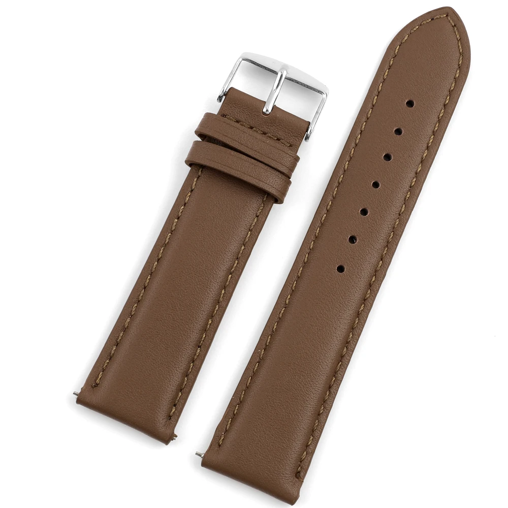 Vintage Genuine Leather Watchband - Green Gray Blue Replacement Wristband