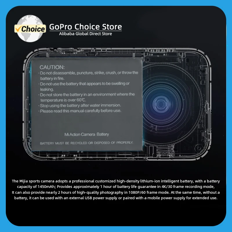 DH MIJIA action camera 4K video touch screen driving recorder motorcycle sports camera helmet sports camera 3