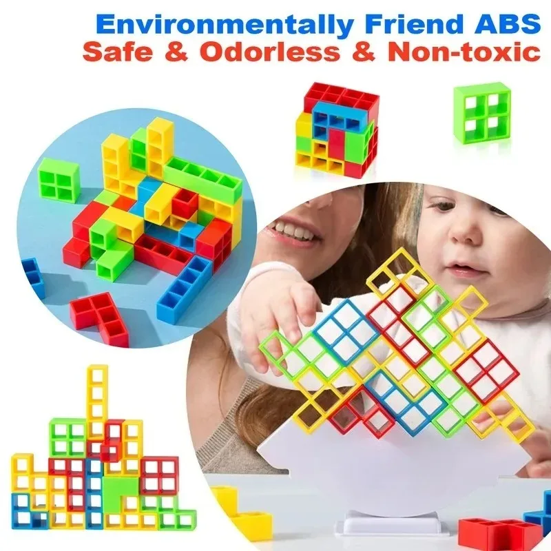 Jigsaw Building Block Toys, Fun Balance Stacking Games, Construction Board Games Russian Building Block Children's Tabletop Toys - 5