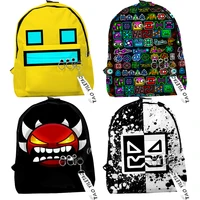 Kids Angry Geometry Dash 3D Print Backpacks for Girls Boys Cartoon Anime Bookbags Students School Bags Children Knapsacks Gifts 1