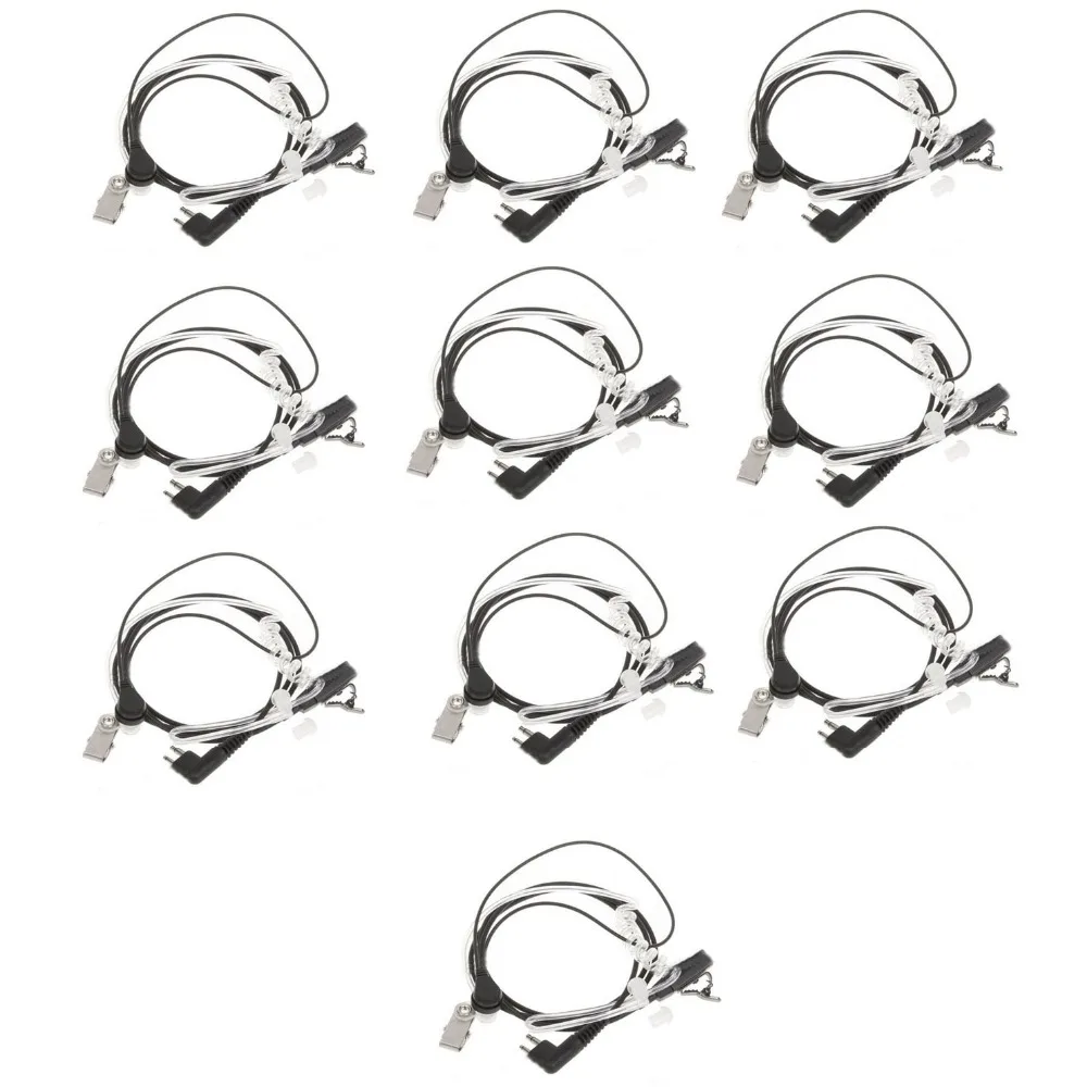 10pcs 2-Pin Air Tube Earpiece PTT Mic Headset Microphone for Motorola GP68 GP88 GP88S EP450 GP300 CP040 CP140 CP180 CP200 Radio 10pcs finger ptt mic air tube throat earpiece headset microphone for motorola gp300 ct150 ct450 cp040 cp200 ep450 2 pin radio