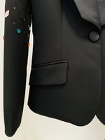 HIGH STREET Newest 2026 Designer Runway Fashion Suit Set Women's Slim Fitting Strass Diamonds Beaded Blazer Pants Set - Image 6