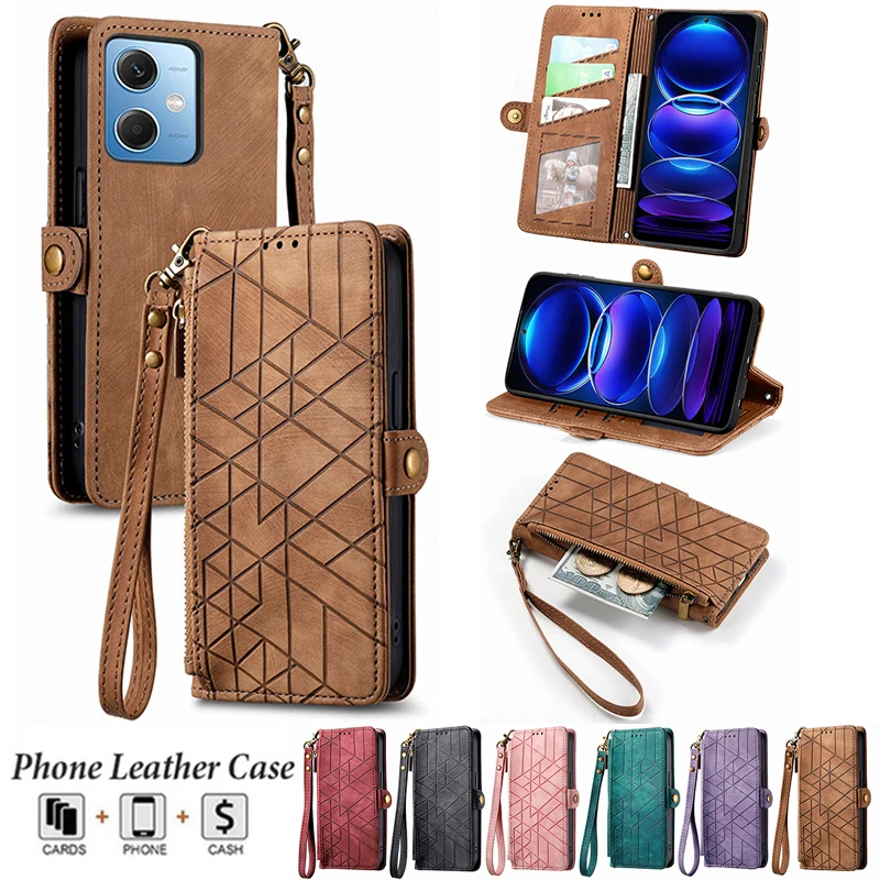 

Luxury Embossing Wallet Multi Card Slot Flip Zipper Leather Case for Redmi 9A 9C 10A 10C Note 10 Note11 Note12Pro