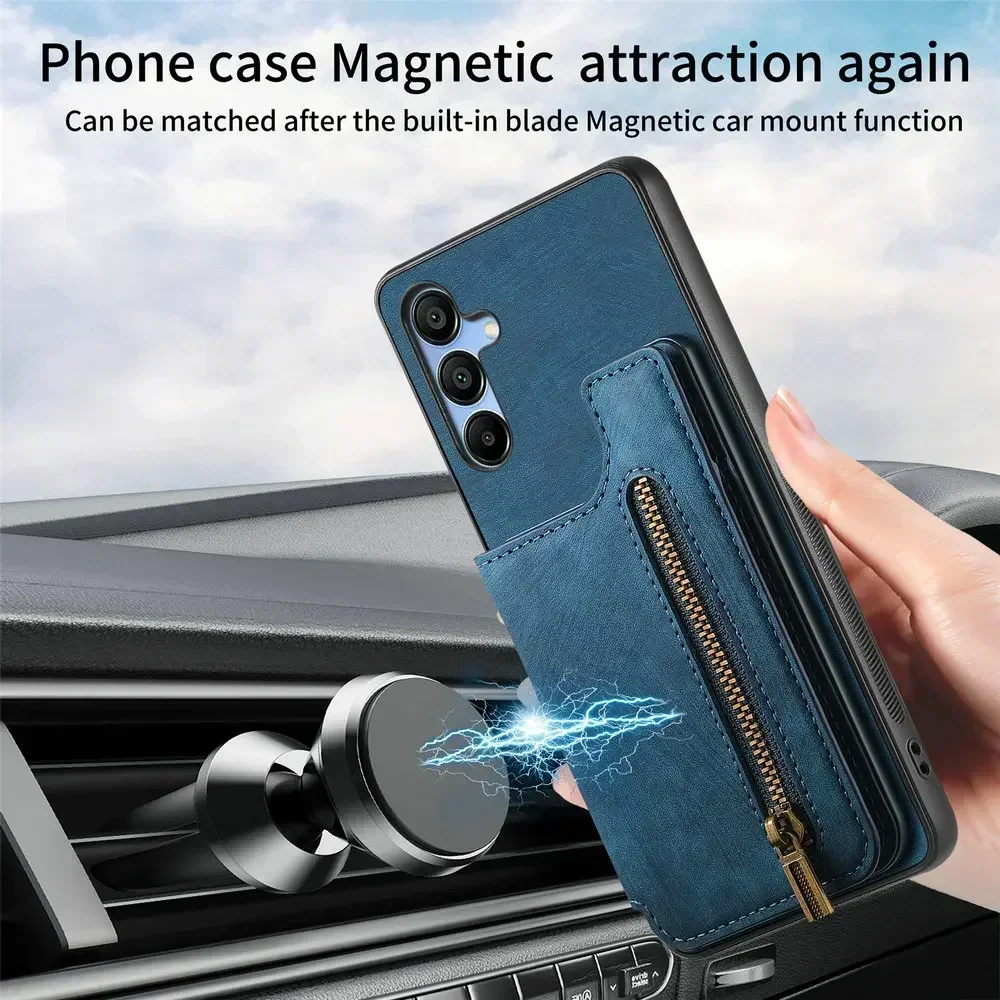 Leather Zipper Wallet Flip Cover - Premium Back Case