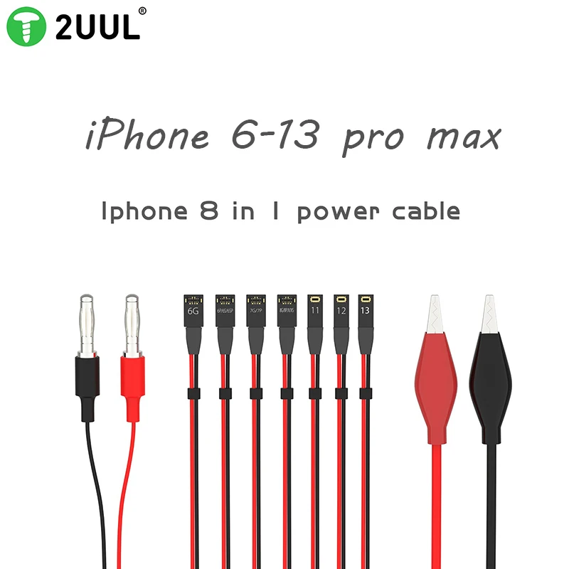 

2UUL &18 Kinds PW01 Ultra Soft Boot Line Power Supply Test Cable for IPhone 6- 13 Pro Max Motherboard Activation Current Cable