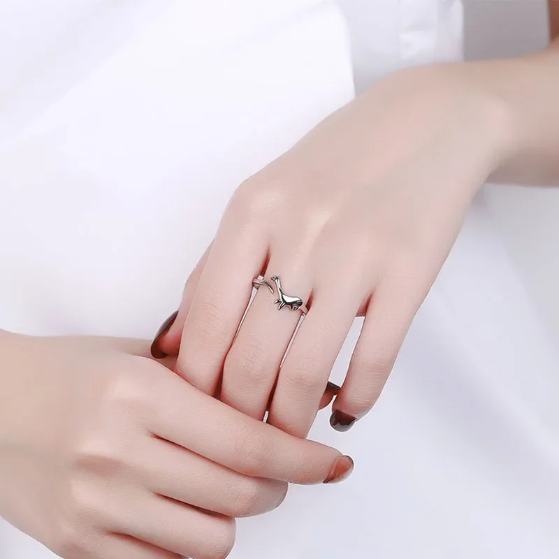 Dinosaur Rings Long-Necked Dragon Stegosaurus Jewelry Toy Cute Animal Open Adjustable Ring Gift For Women Rings Trend finger ring animal ring