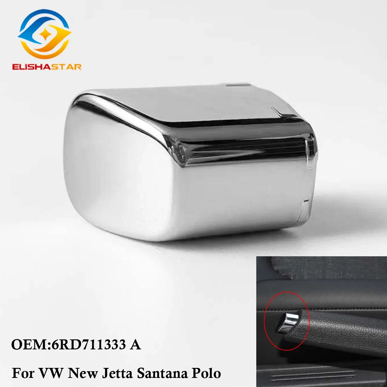 Chrome Handbrake Lever Parking Button Cap Cover For VW Polo 5 6R GTI Cross Vento Skoda Fabia 3 Rapid handbrake button cover