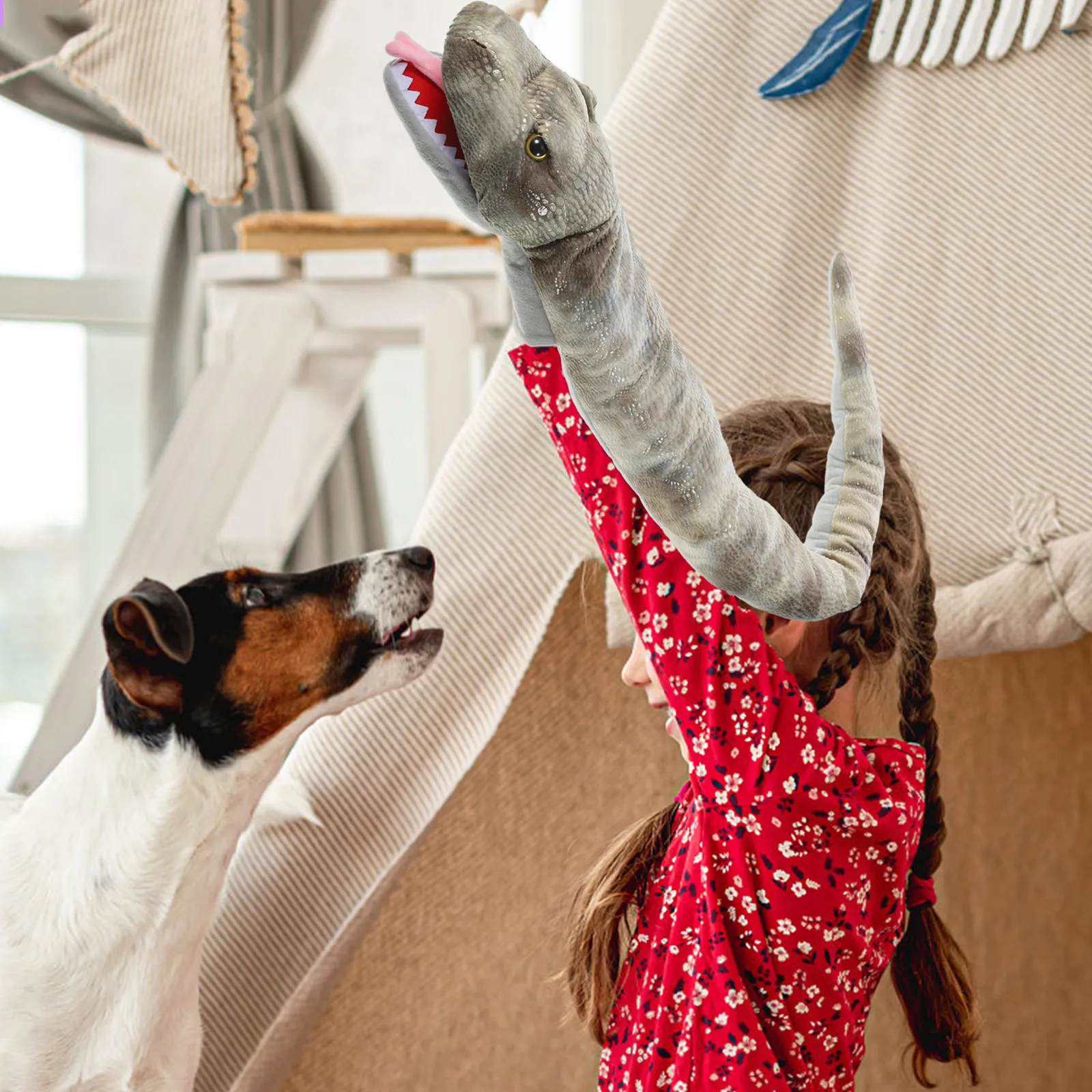 뱀 손인형 봉제인형 부드럽고 편안한 내마모성 인터랙티브 부모-자녀 이야기 속내기 인형 사실적인