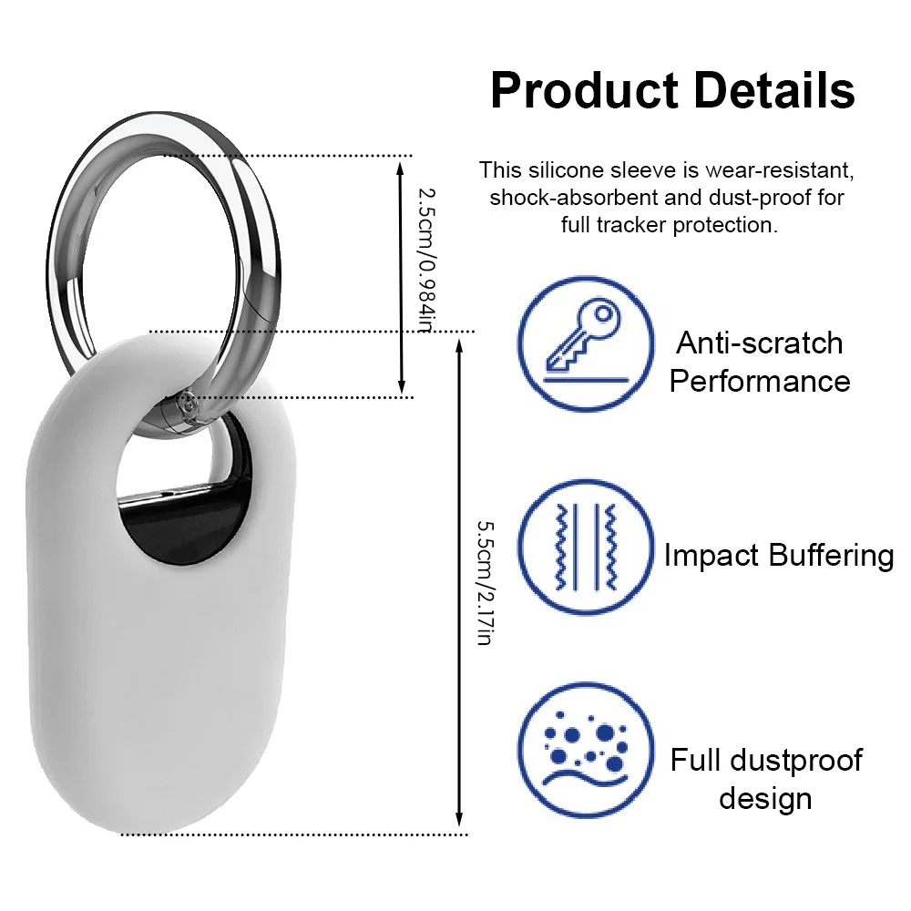 Enhanced Smart Tag Tracker Set with Multi-Color Protective Cases and Sound Alarm Key Locator