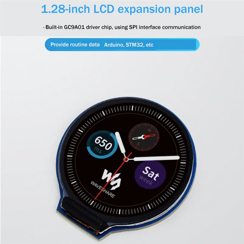 Waveshare 1.28 Inch Circular Display LCD Screen Module 240X240 Pixels SPI Communication LCD Expansion Board