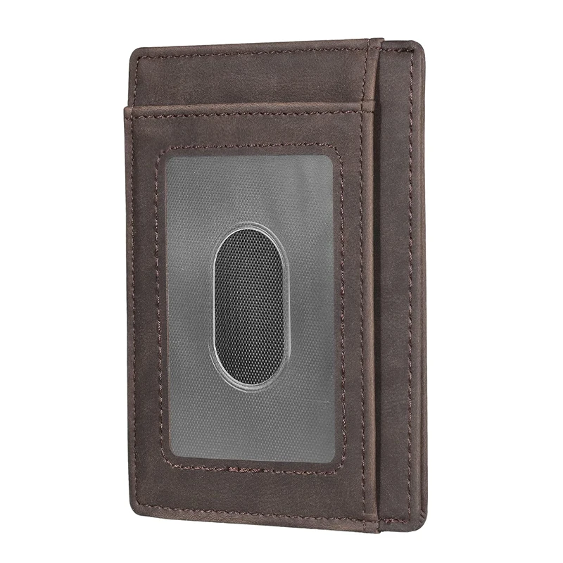 Genuine Leather RFID Blocking Retro Thin Card Holder wallet, Crazy Horse Leather Minimalist Slim Front Pocket wallets wallet card holder,leather wallet,credit card wallet,credit card holder,card holder,card wallet,document card wallet,wallet card bag