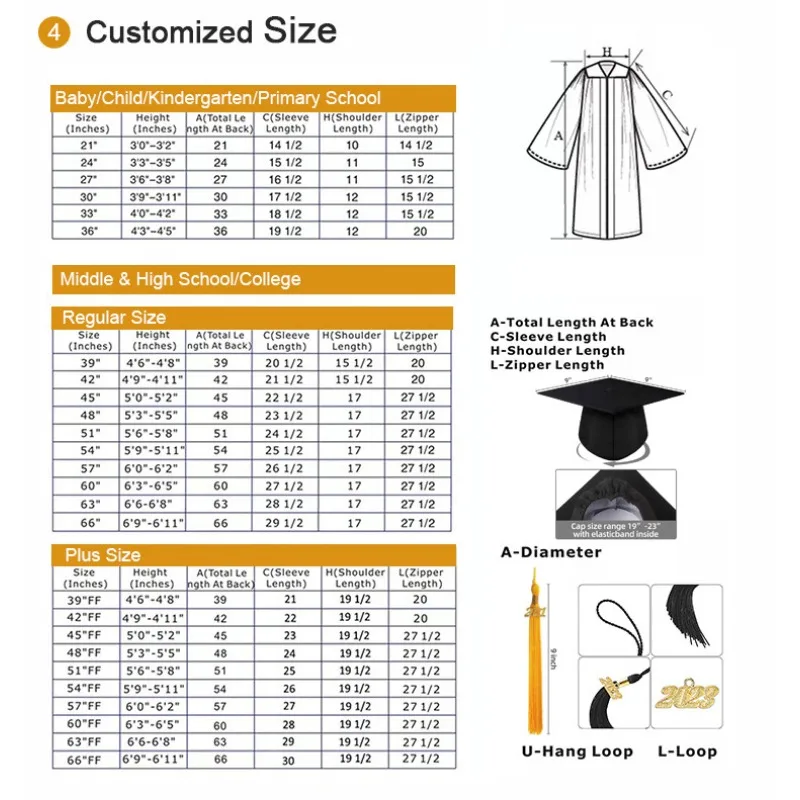 Woven Baccalaureate Gown American Style Adult University Graduation Academic Dress Solid Color Robe Hat Set graduation gown set