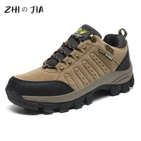 Classic Men's Wear-resistant Sports Shoes Outdoor Hiking Shoes Hiking Training Shoe Flock Material Solid Color Men's Shoe Women 1
