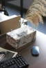 25x14x10CM Luxury Calacatta Viola Purple Natural Marble Beige Travertine Stone Tissue Box Case Holder 5