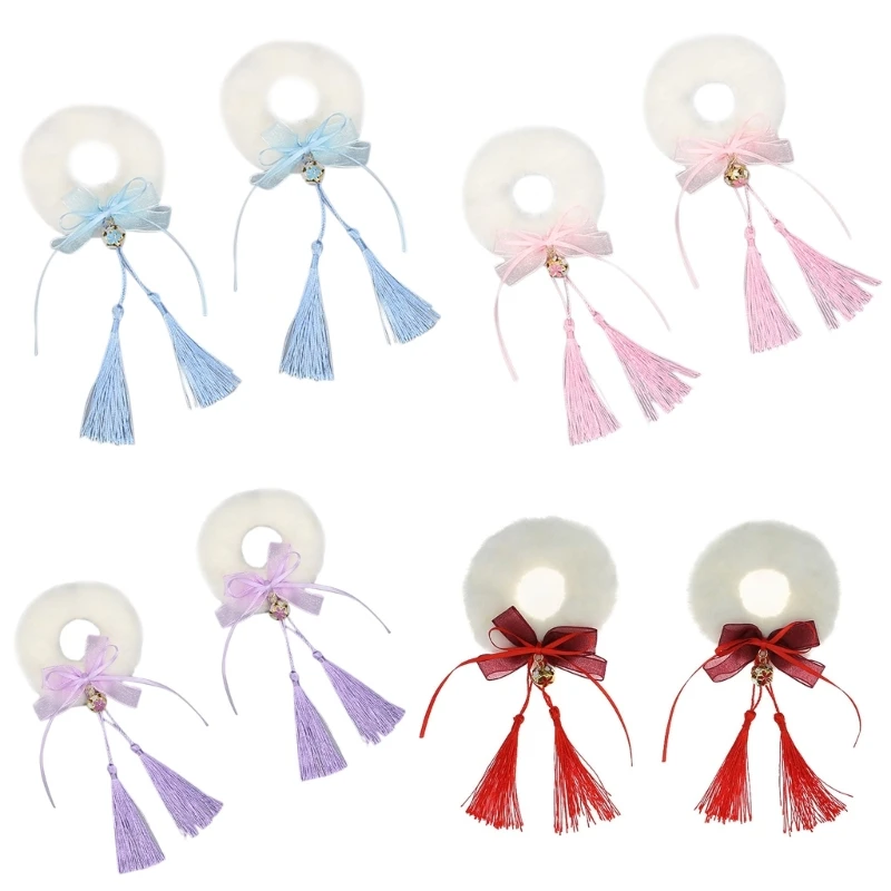 

Chinese Style Hair Rings Plush Hair Ties Comic Party Hairband Elastic Headband Girls Female Ponytail Hair Tie Dropship