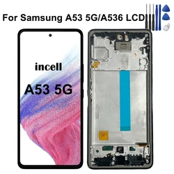 Premium Super AMOLED Display with Touch Screen & Frame Assembly for Samsung A53 5G Repair (Incell Black Frame)