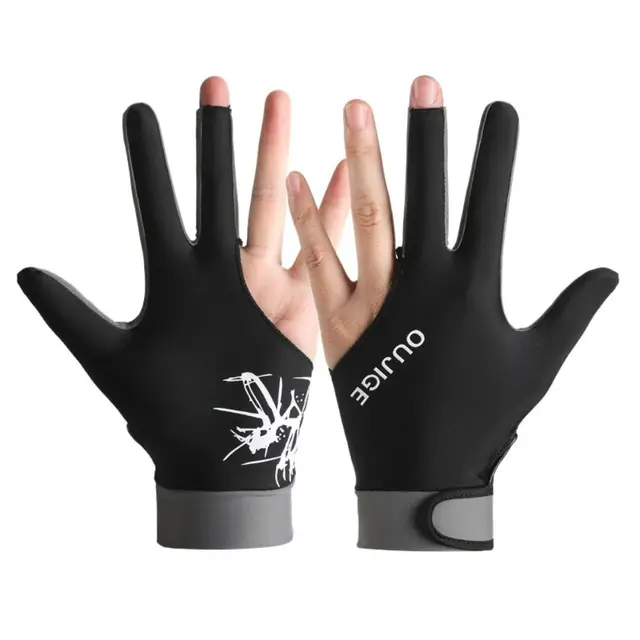 1Pcs Three Fingers Snooker Glove Elastic Anti-slip Billiard Glove Left Right Hand Breathable Training Glove Fitness Accessories 1