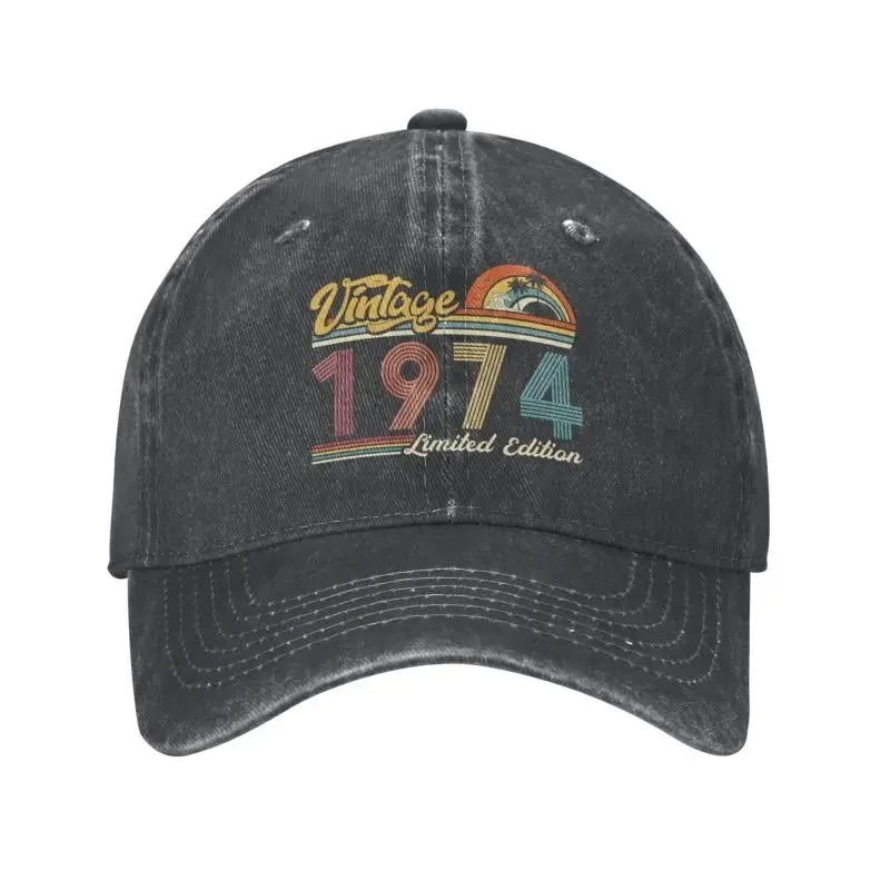 

Cool Cotton Limited Edition Vintage 1974 Birthday Gifts Baseball Cap Women Men Personalized Adjustable Unisex Dad Hat Summer