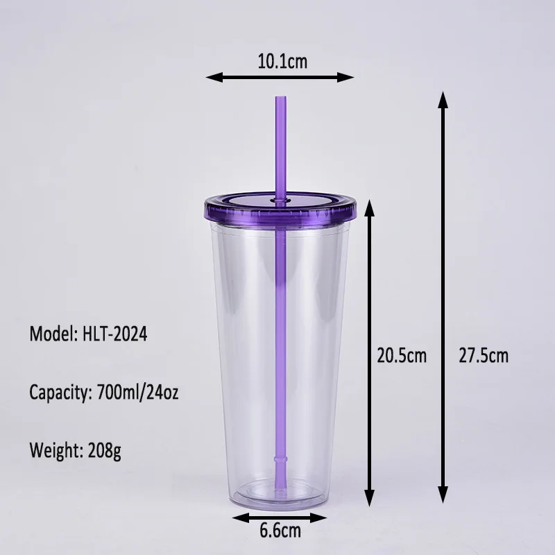 Reusable Plastic Cups With Lids And Straws Personalized Clear