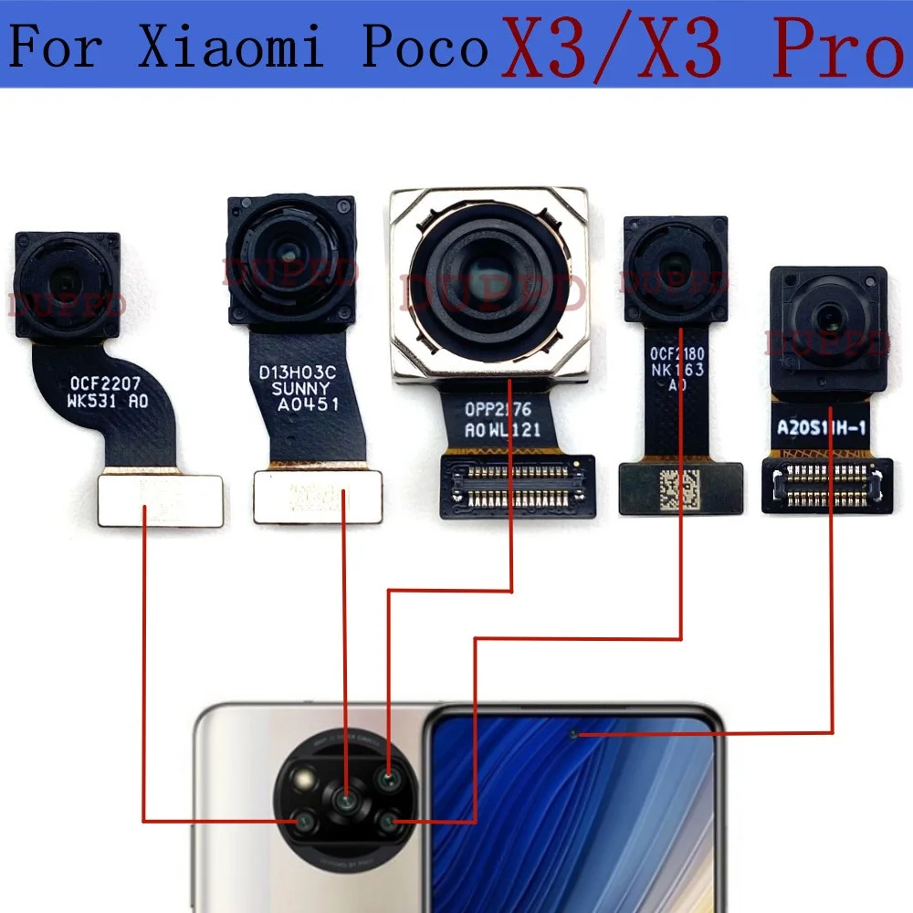 Front Rear Camera For Xiaomi Poco X3 Pro NFC Backside Ultrawide