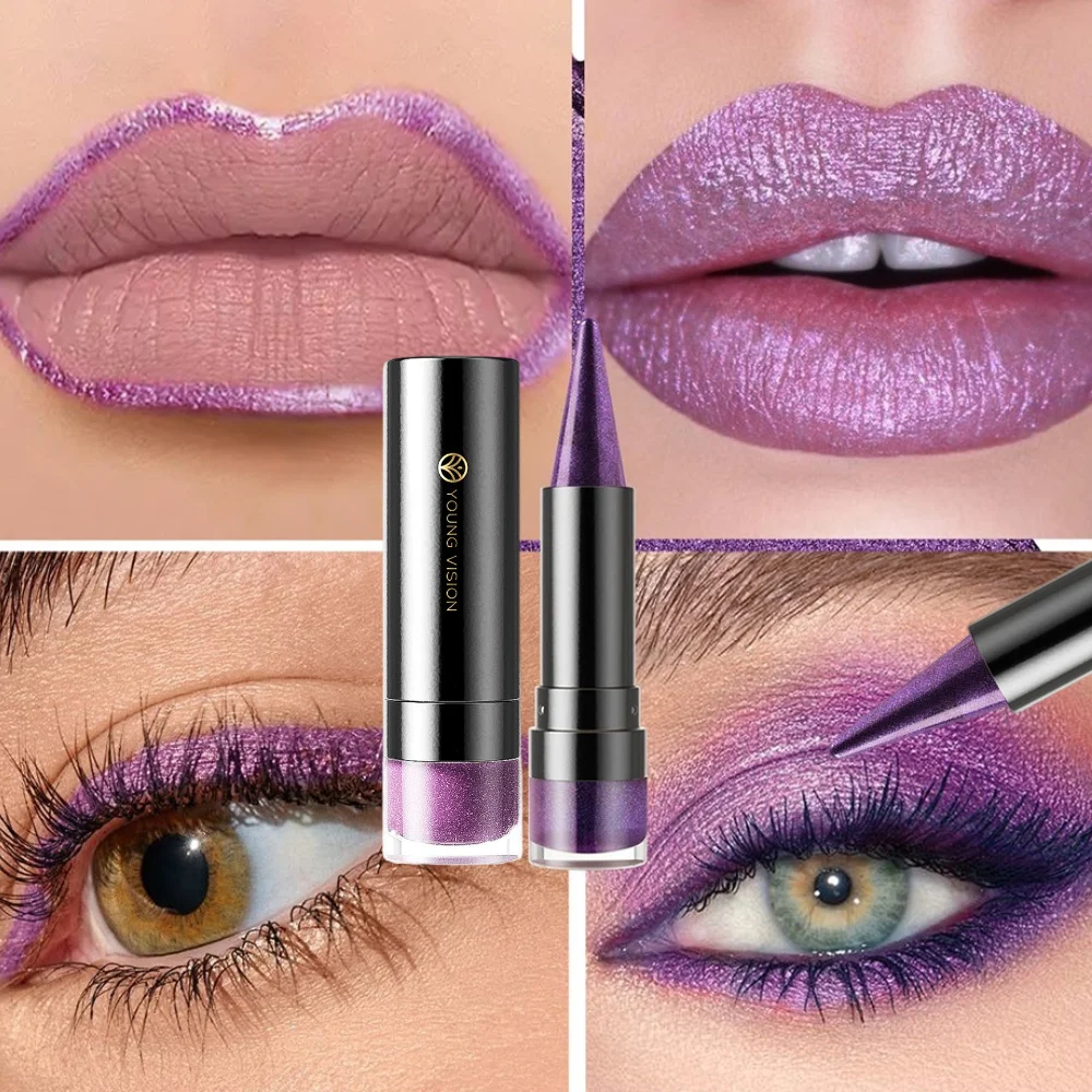 Six-Shade Matte Pearl Shimmer Dual-Effect Lipstick Waterproof Non-Transfer Lipstick Cosmetics YOUNG VISION